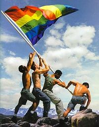 gay flag raising